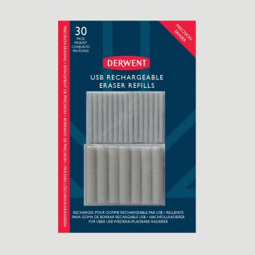 Gomme di ricambio per Gomma Elettrica Ricaricabile USB Derwent, 30 pezzi