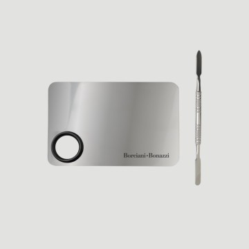 Tavolozza Rettangolare in Acciaio Borciani e Bonazzi, formato 11,5x7,6cm