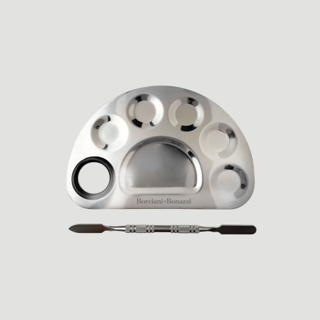 Tavolozza a Mezzaluna in Acciaio Borciani e Bonazzi, formato 12,5x8,5cm