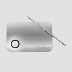 Tavolozza Rettangolare in Acciaio Borciani e Bonazzi, formato 15x10cm