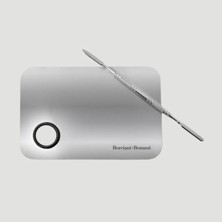 Tavolozza Rettangolare in Acciaio Borciani e Bonazzi, formato 15x10cm
