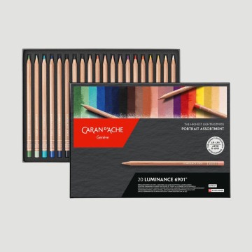 Confezione 20 Matite Colorate Luminance Caran d'Ache, tonalità ritratto