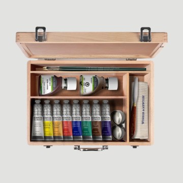 Cassetta in Legno Colori a Olio Winton Winsor&Newton, 8 tubetti da 37ml