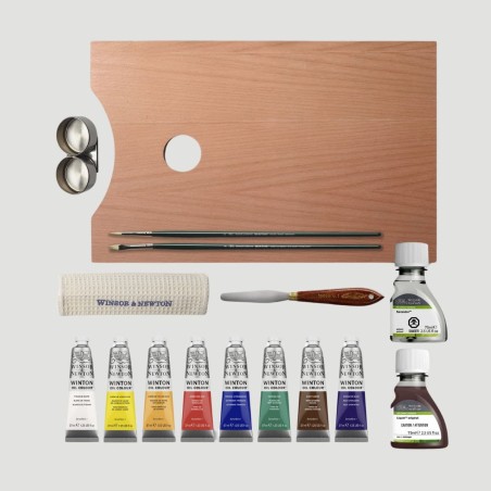 Cassetta in Legno Colori a Olio Winton Winsor&Newton, 8 tubetti da 37ml