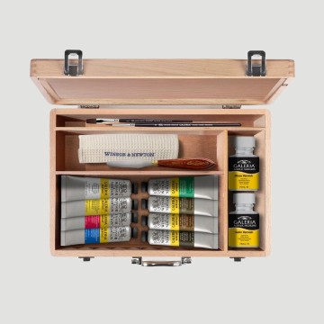 Cassetta in Legno Acrilico Galeria Winsor&Newton, 8 tubetti da 60ml