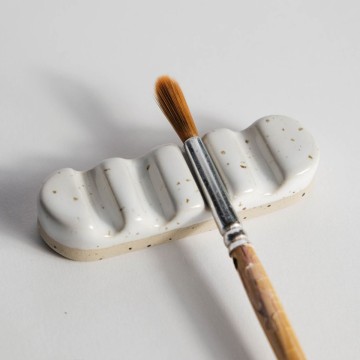 Poggia Pennello Vanilla in Ceramica Fatto a Mano Myuras