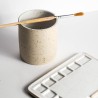 Contenitore per Pennelli Vanilla in Ceramica Fatto a Mano Myuras, Diametro 8,5cm