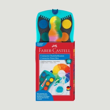 Set 12 Acquerelli Conector Faber Castell, confezione colore turchese