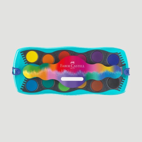 Set 12 Acquerelli Conector Faber Castell, confezione colore turchese