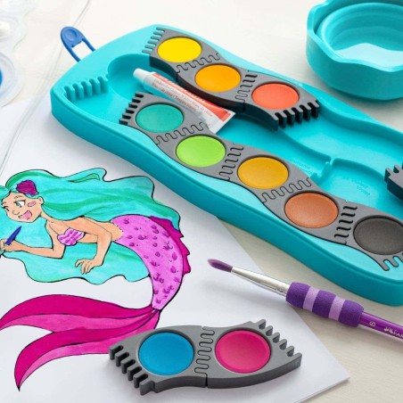 Set 12 Acquerelli Conector Faber Castell, confezione colore turchese