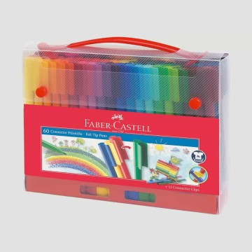 Confezione 60 Pennarelli Connector Faber-Castell