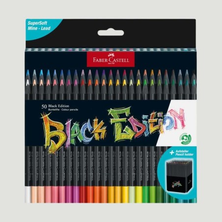 Confezione 50 Matite Colorate Black Edition Faber-Castell