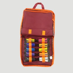 Borsa Tracolla Maimeri Acrilico Art Bag Bordeaux, con 10 tubi da 75ml di Maimeri Acrilico