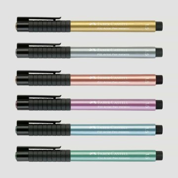 Penna Pitt Artist Pen Metallic Faber-Castell, Colori Metallizzati Punta 1.5mm