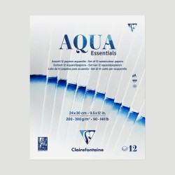 Album Aqua Essentials Clairefontaine, 12 campioni di carta acquerello da provare
