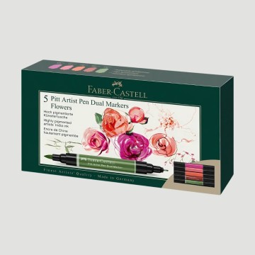 Confezione 5 Pitt Artist Pen Dual Marker, colori floreali