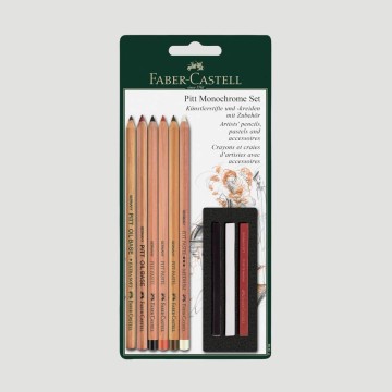 Confezione Pitt Monochrome Faber-Castell, 9 pezzi