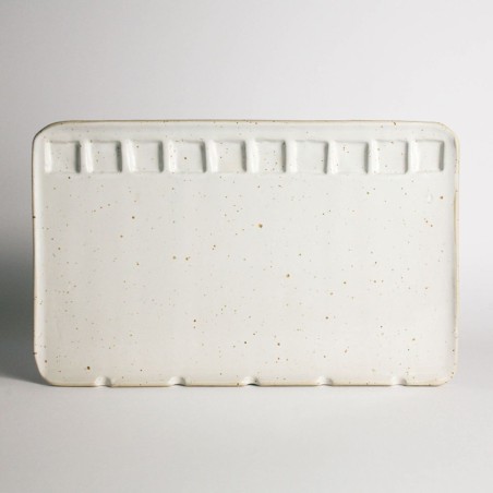 Tavolozza In Ceramica Large Vanilla Fatta a Mano Myuras, Formato 27,5x16,5cm