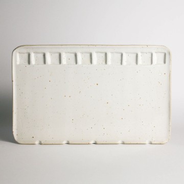 Tavolozza In Ceramica Large Vanilla Fatta a Mano Myuras, Formato 27,5x16,5cm