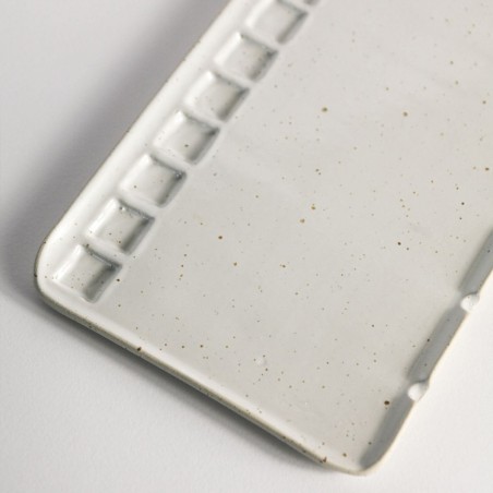 Tavolozza In Ceramica Large Vanilla Fatta a Mano Myuras, Formato 27,5x16,5cm