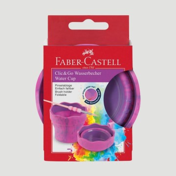 Bicchiere per l'acqua Clic&Go Faber-Castell, in Silicone Rosa Marmo
