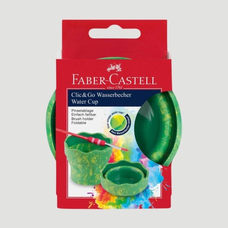 Bicchiere per l'acqua Clic&Go Faber-Castell, in Silicone Verde Marmo