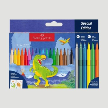 Confezione 24 Pennarelli Dinosauro Faber-Castell