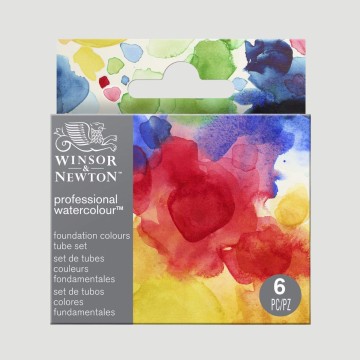 Set Foundation Professional Watercolour Winsor&Newton, 6 colori essenziali in tubetti da 5ml