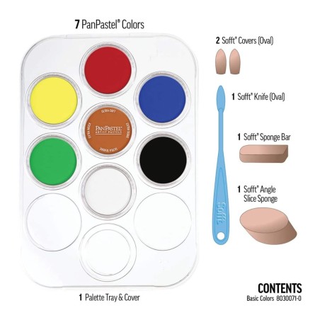 Set con 7 tonalità base PanPastel + tavolozza e accessori