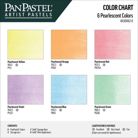 Set 6 Colori Pearlescent PanPastel, tonalità perlate