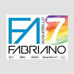 Blocco per Acquerello Fabriano F7, Formato 24x33cm e Grana Fine