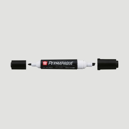 Pennarello Sakura Permapaque Dual Point Nero, Doppia Punta e Inchiostro Permanente