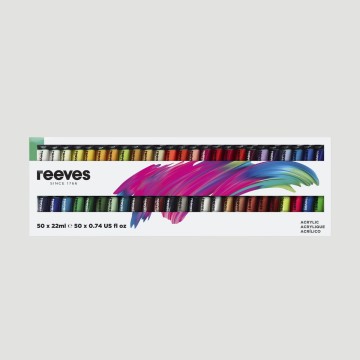 Confezione 50 Colori Acrilici Reeves, formato 22ml