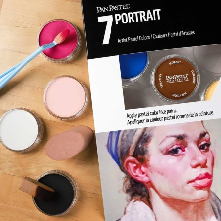 Set 7 Colori Portrait PanPastel, tonalità ritratto con tavolozza e accessori