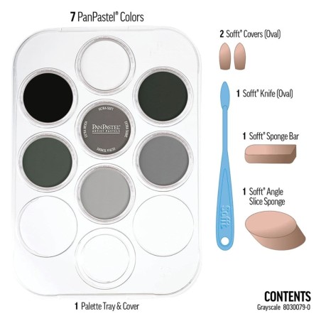 Grayscale Set PanPastel, 7 Tonalità di Grigio