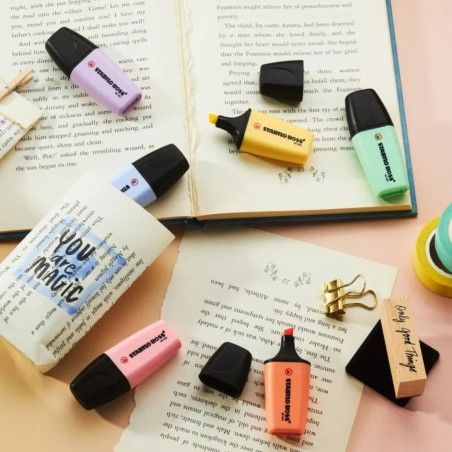 Confezione 6 Mini Evidenziatori STABILO BOSS, Colori Pastello