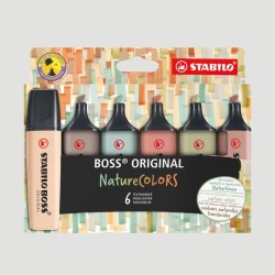 Confezione 6 Evidenziatori STABILO BOSS NatureCOLORS, colori della natura