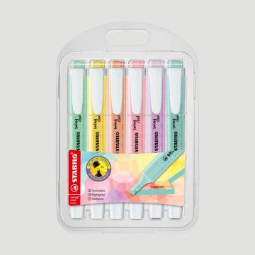 Confezione 6 Evidenziatori Swing Cool STABILO, colori pastello