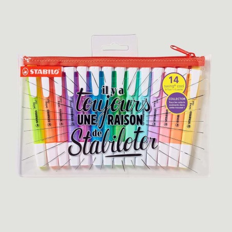 Astuccio 14 Evidenziatori Swing Cool STABILO, Edizione Limitata con colori fluo e pastello