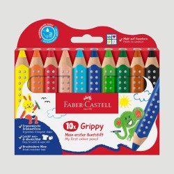 Confezione 10 Matitoni Colorati Grippy Faber-Castell, colori assortiti