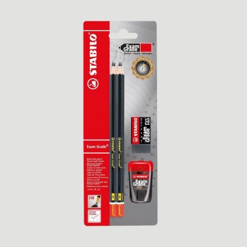 Confezione 4 Matite in Grafite STABILO Exam Grade Set, con temperino e gomma