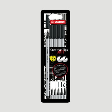 Confezione 5 Multiliner Neri STABILO Creative Tips