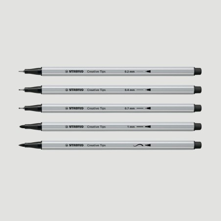 Confezione 5 Multiliner Neri STABILO Creative Tips