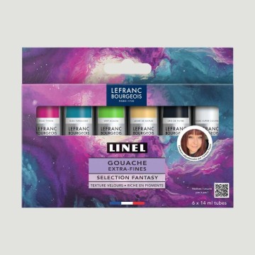 Set 6 Gouache Linel Lefranc Bourgeois, Colori Fantasy