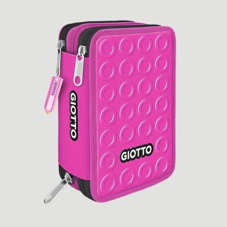 Astuccio 3 Zip Stilnovo Giotto, colore rosa