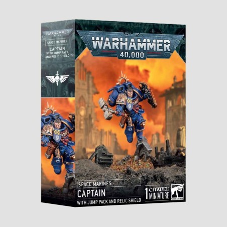 Space Marines Captain with Jump Pack & Relic Shield, Confezione Warhammer 40000