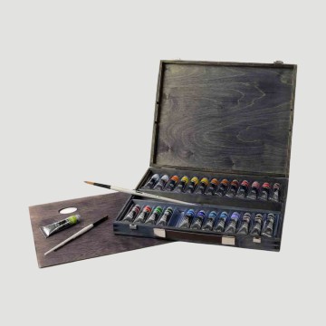 Cassetta in Legno Polycolor Maimeri Vintage, 10 tubetti da 20ml