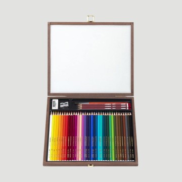 Cassetta in Legno 36 Matite Colorate Acquarellabili STABILOaquacolor
