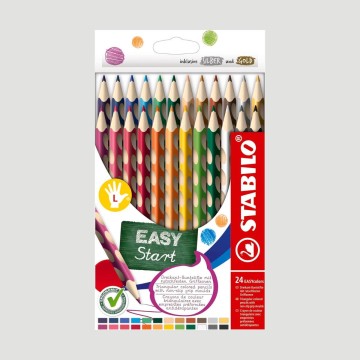Confezione 24 Matite Colorate STABILO EASYcolors, per mancini