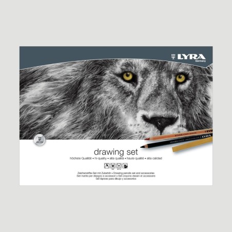 Valigetta in Legno Lyra Monocromo, 31 Pezzi per il Disegno Monocromatico